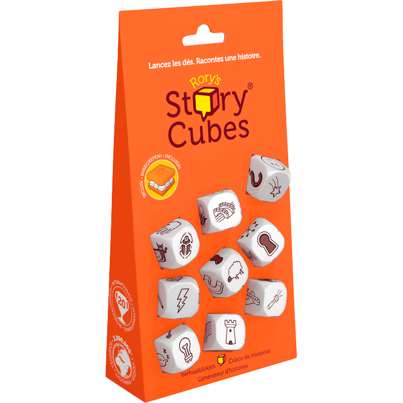 story cubes kunnen helpen om een personage of verhaal te bedenken.